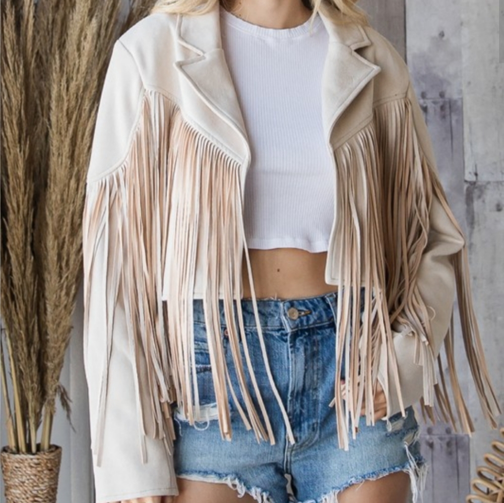 Western Cropped Fringe Jacket